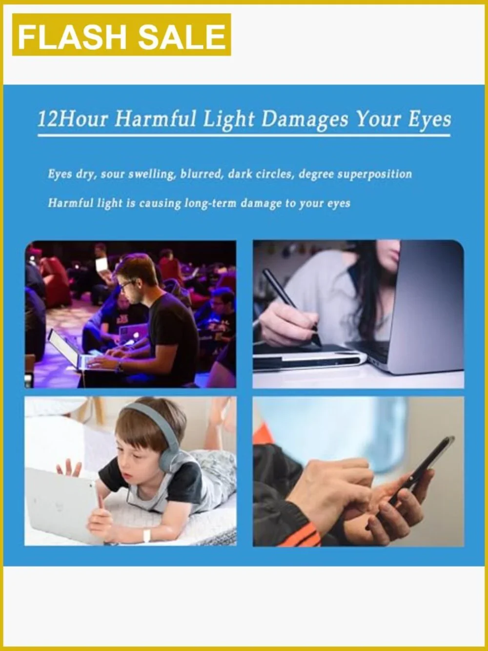 Oversized Square Blue Light Blocking Glasses Unisex